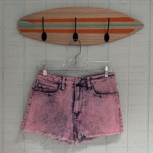 Pink Washed Denim Women Shorts